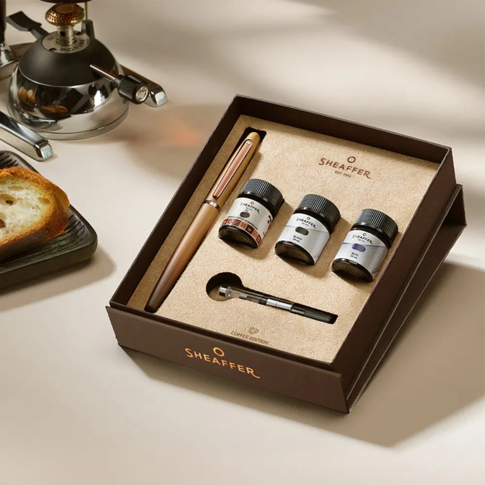 Sheaffer VFM G9428 Coffee Edition Fountain Pen with 3 Inks Vials Gift Set
