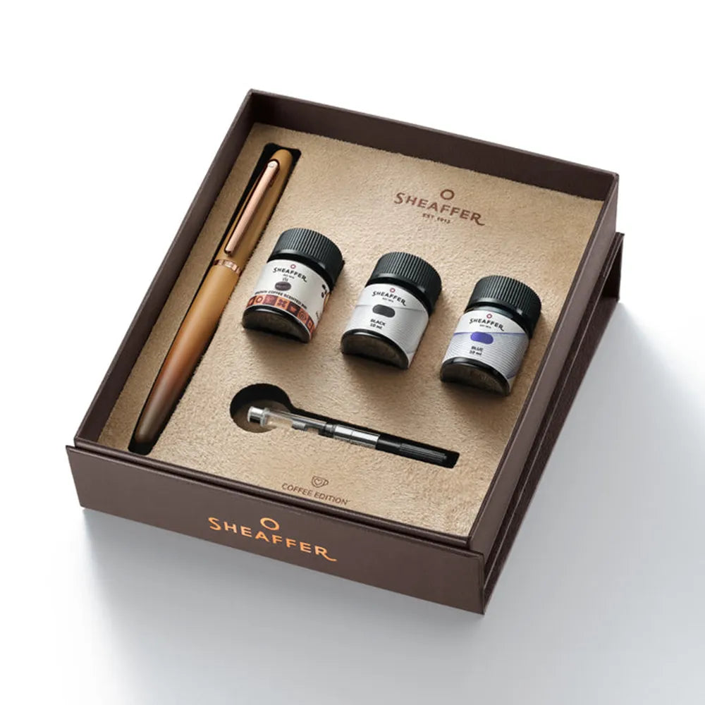 Sheaffer VFM G9428 Coffee Edition Fountain Pen with 3 Inks Vials Gift Set