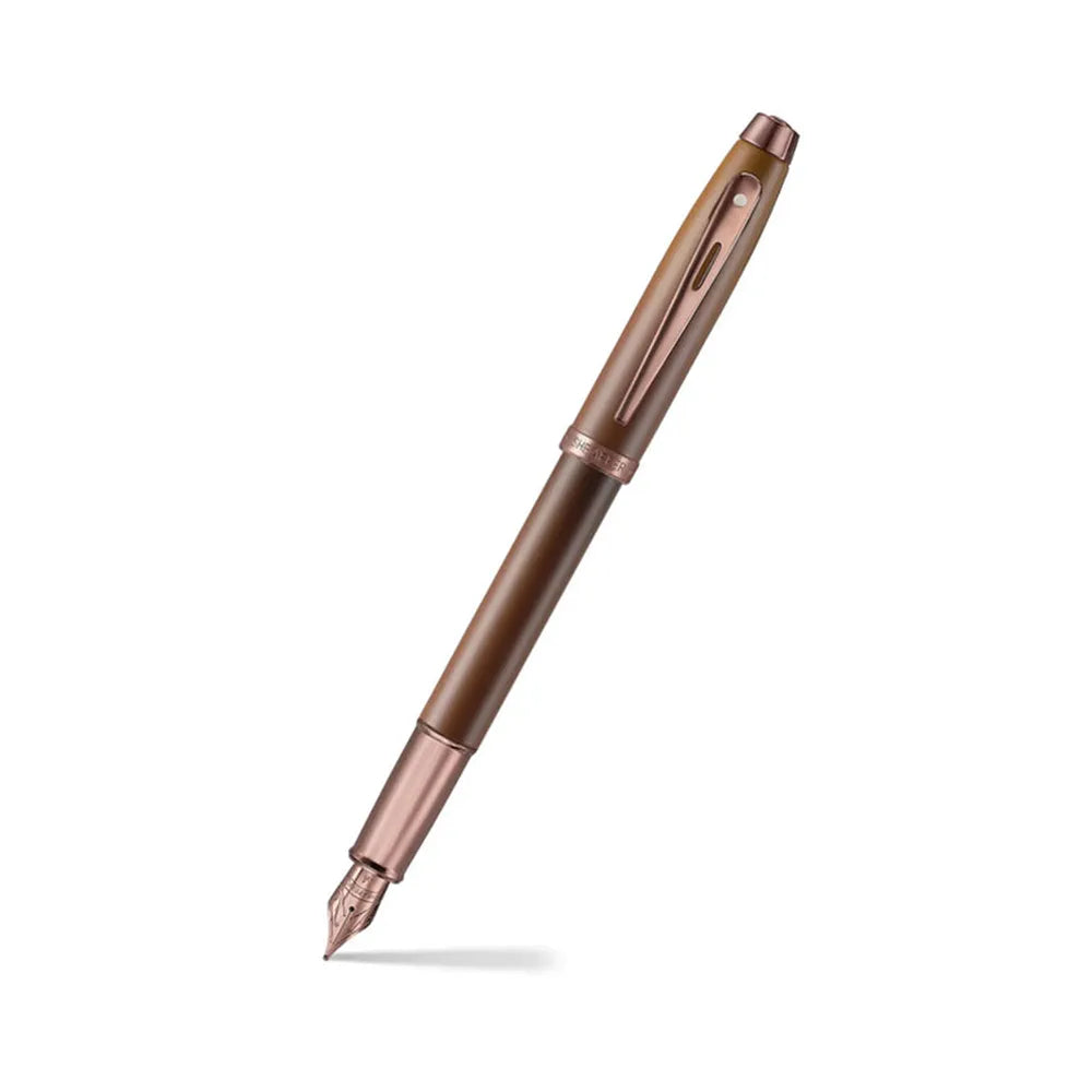Sheaffer 100 G9374 Coffee Edition Fountain Pen with 3 Inks Vials Gift Set (Medium)