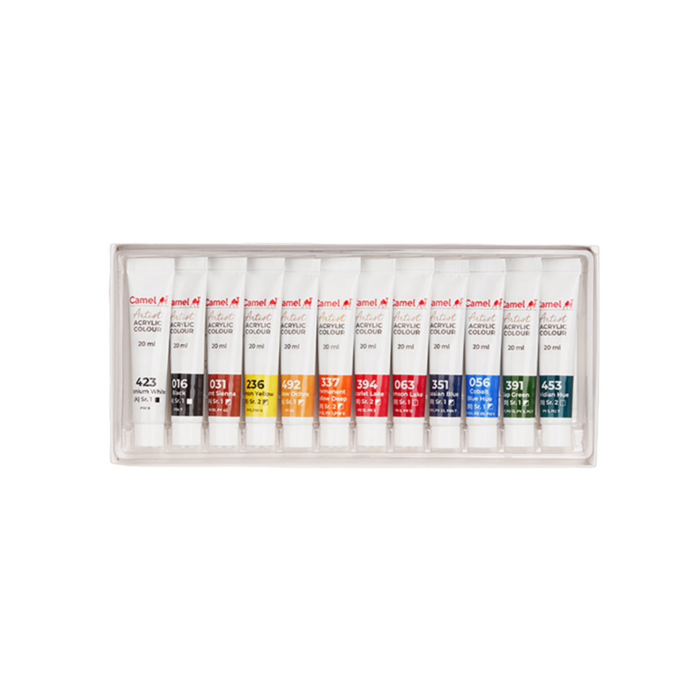 Camel Artist Acrylic Colours 20ml Tubes - 12 Shades