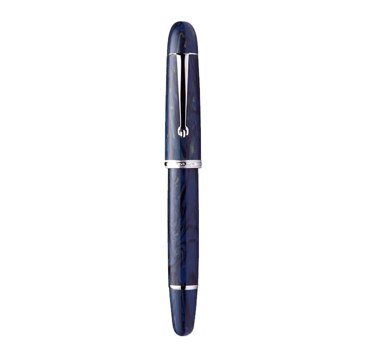 Penlux Great Natural - Starry Night with Chrome Trim Fountain Pen - Fine Nib