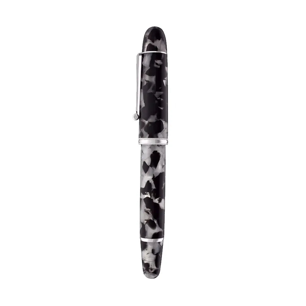 Penlux Grand koi-Black & White With Chrome Plated Trim Fountain Pen - Medium Nib
