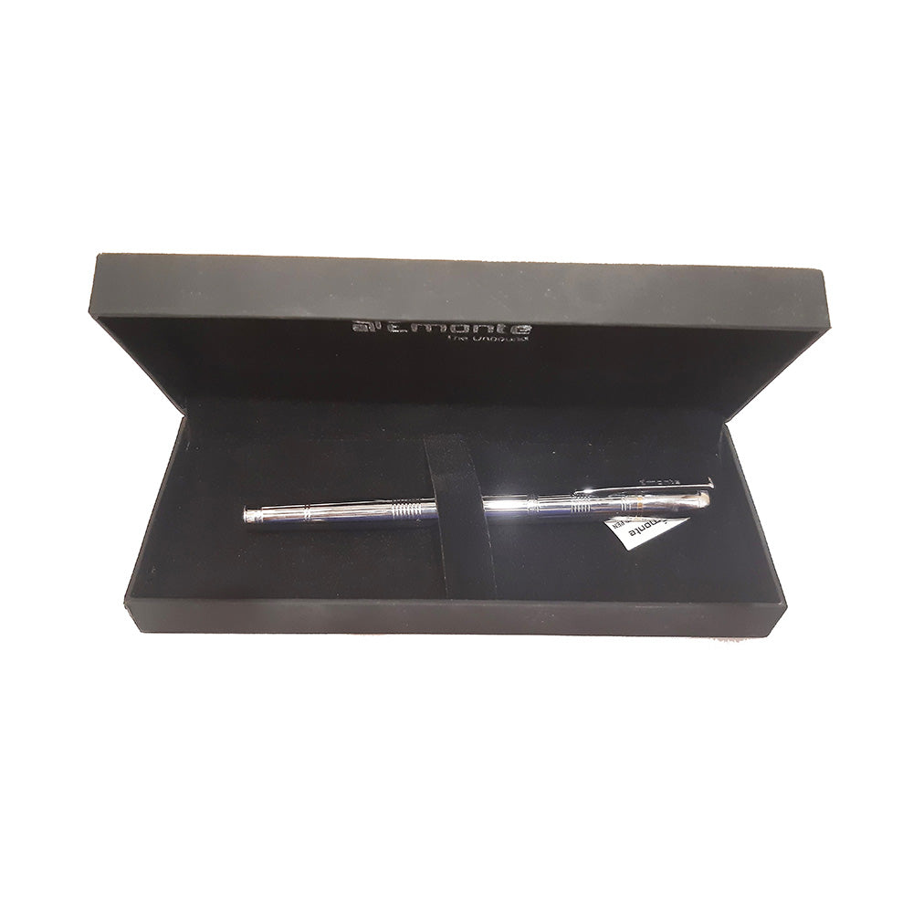 Established in the year 2009, Émonte Pens Pvt. Ltd. is an initiative by Mr. Rajive Jain, Chairman & Managing Director of the company that endeavors to launch unique brands in the Luxury Writing Instruments segment, whilst introducing some of the world’s finest and renowned brands to our Indian patrons. Emonte D'Argent Chrome with Chrome Trim Rollerball Pen Colour : Chrome (silver)  Trim : Chrome Trim Material : Metal Mechanism : Cap type mechanism Filling System : Roller Refill Ink colour : blue 