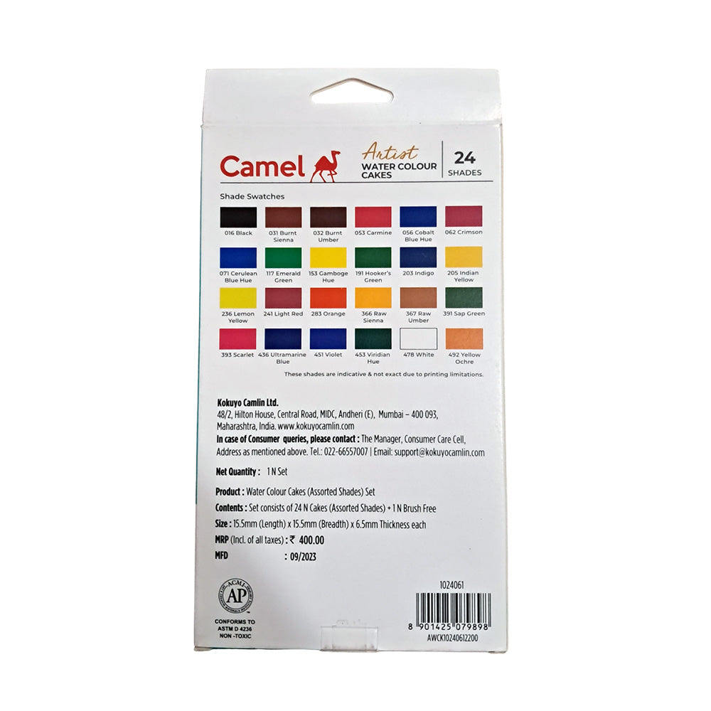 Camel Artist Water Colour Cakes - 24 Shades