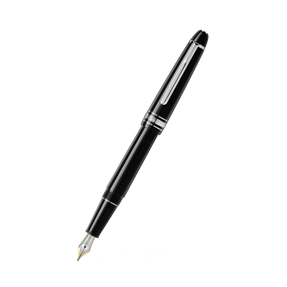 Montblanc Meisterstück Black with Platinum-Coated Trim Fountain Pen - 14Kt Gold Medium Nib