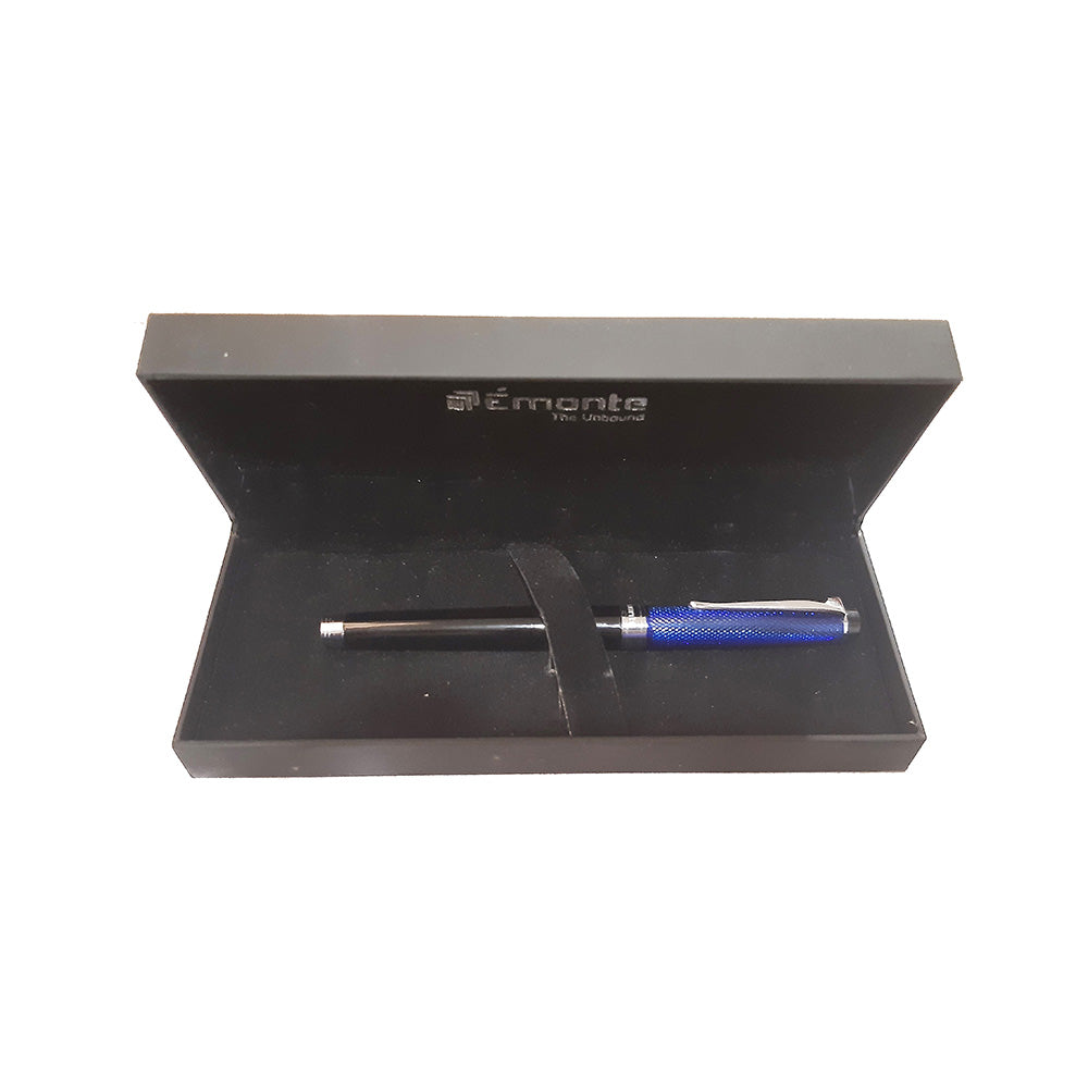 Emonte Sarkozy Translucent Blue Laquer CT Rollerball Pen Established in the year 2009, Émonte Pens Pvt. Ltd. is an initiative by Mr. Rajive Jain, Chairman & Managing Director of the company that endeavors to launch unique brands in the Luxury Writing Instruments segment, whilst introducing some of the world’s finest and renowned brands to our Indian patrons. Colour : Translucent Blue  Trim : Chrome Trim Material : Metal Filling System : Roller Refill