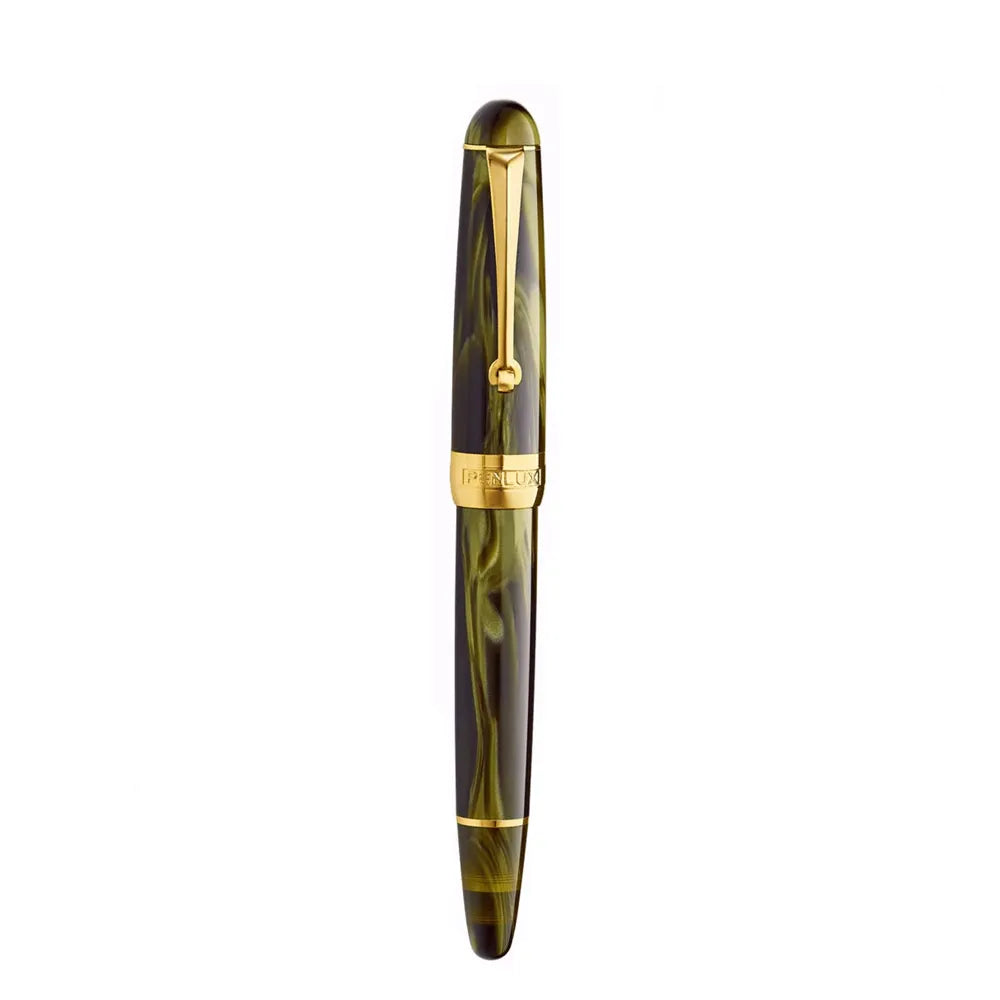 Penlux Delgado-Moss with Gold Trim Fountain Pen - Medium Nib