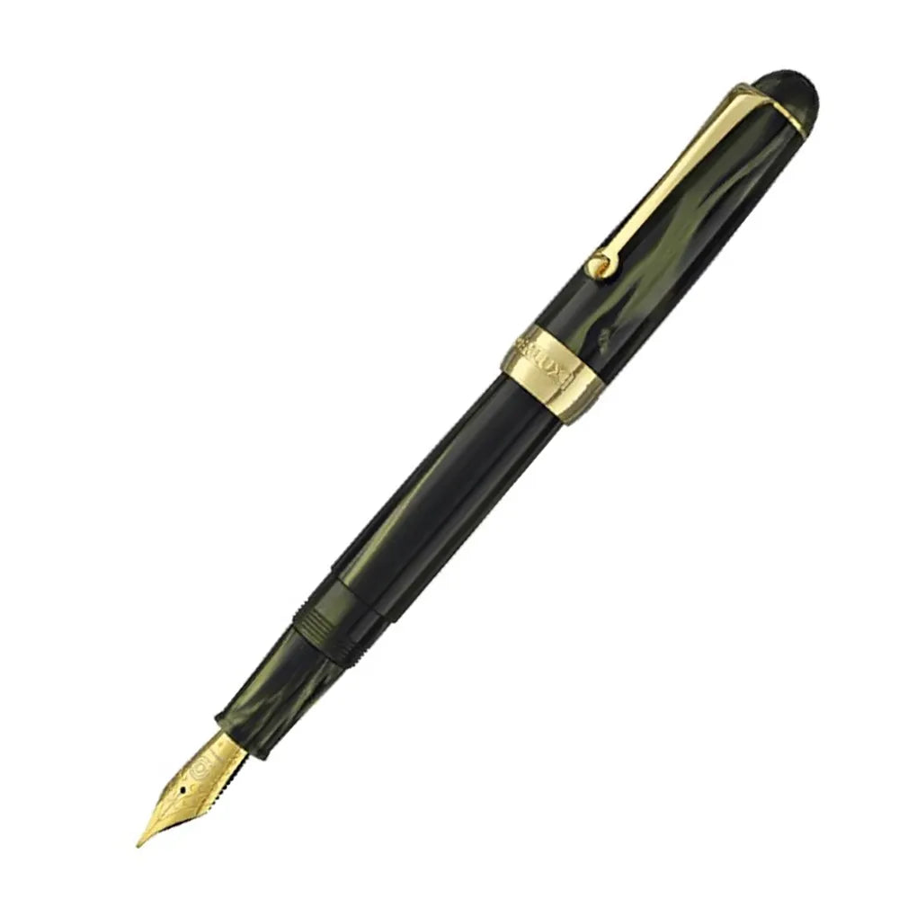 Penlux Delgado-Moss with Gold Trim Fountain Pen - Medium Nib