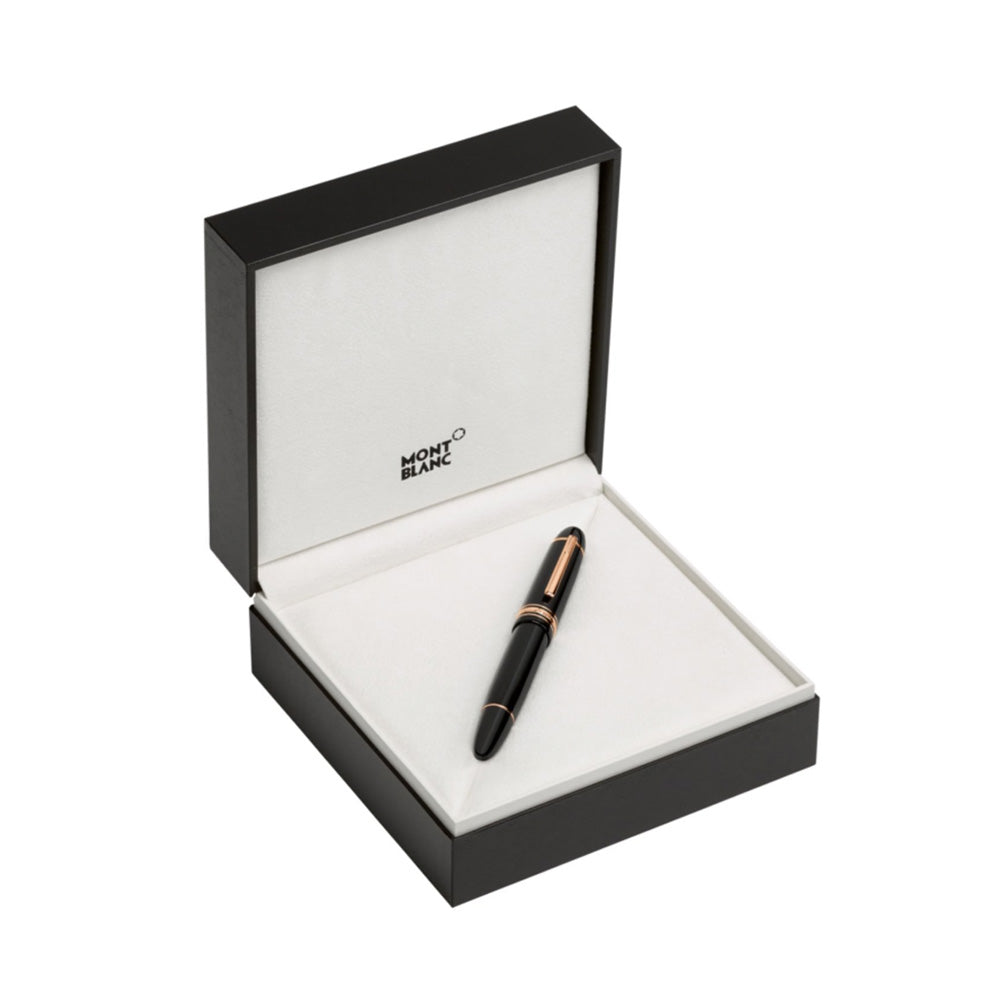 Montblanc Meisterstück 149 Black Resin with Red Gold-Coated Trim Fount