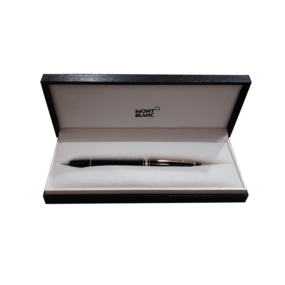 Montblanc Meisterstück Classique Black with Rose Gold-Coated Trim Fountain Pen - 14Kt Gold Broad Nib