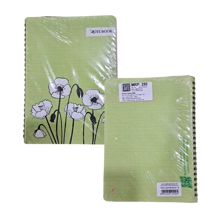 Nightingale Rustic Spiral Notebook – A5 – Assorted (Pack of 5)