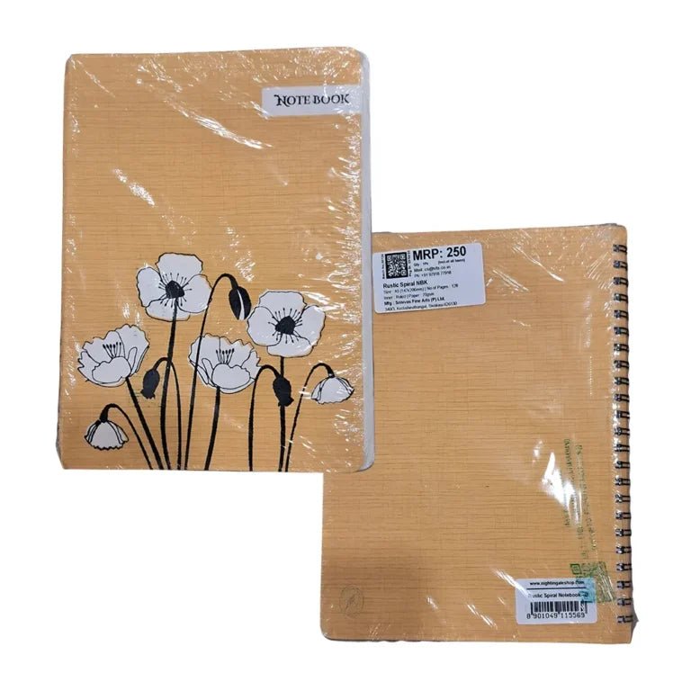 Nightingale Rustic Spiral Notebook – A5 – Assorted (Pack of 5)