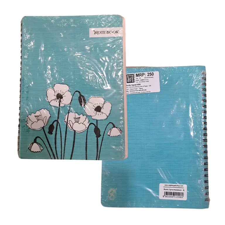 Nightingale Rustic Spiral Notebook – A5 – Assorted (Pack of 5)