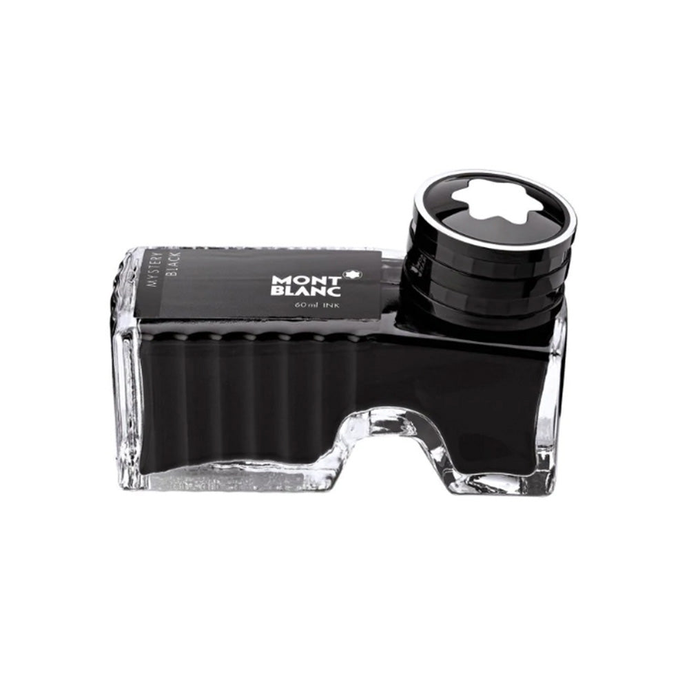 The Dark And Mysterious Black Hides A Personality That Is Secretive And Highly Intelligent. Unveil Your Deepest Thoughts And Enjoy The Allure Of A Velvet Night. The Ink Leaves Behind Strong Dark Impressions. The Uniquely Styled 60ml Bottle Ensures You Fill The Ink To The Last Drop. Montblanc Ink bottle 60 ml, Mystery Black. Ink bottle with front compartment for emptying residue into. Refill Type: Ink Bottle Suitable for Fountain pens Non-permanent Quick-drying Size: 60 ml Colour: Mystery Black