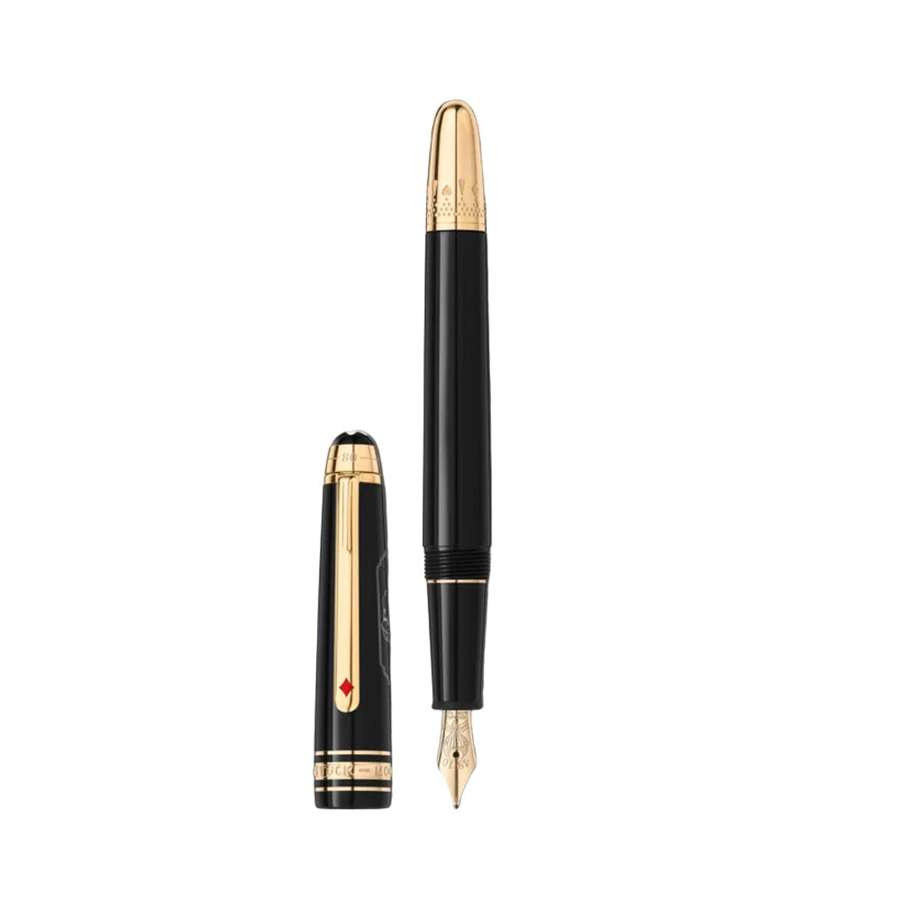 Montblanc Meisterstück Around the World in 80 Days Classique Anthracite With Gold Trims Fountain Pen - 14Kt Gold Fine Nib