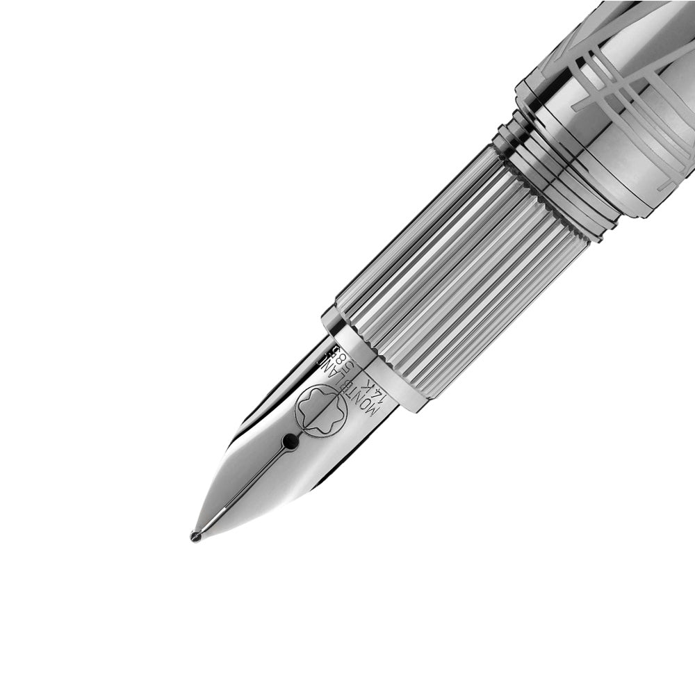 Montblanc Starwalker SpaceBlue Metal Fountain Pen - 14Kt Gold Medium Nib