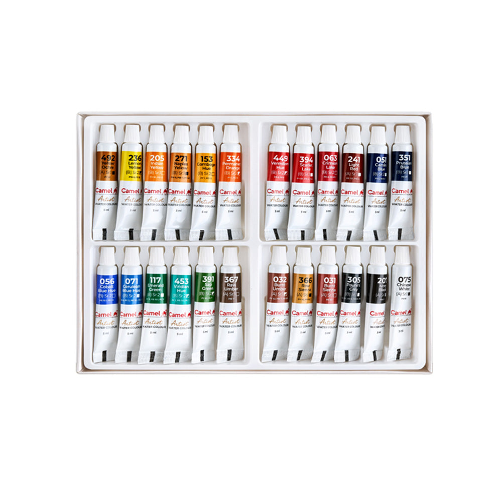 Kokuyo-Camlin Camel Artist Water Colours 5ml Tubes - 24 Shades