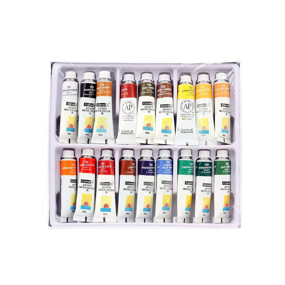 Camel Artist Water Colours 9ml Tubes - 18 Shades