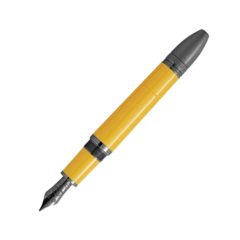 Montblanc Great Characters Enzo Ferrari Yellow Precious Resin Special Edition Giallo Modena Fountain Pen - 14Kt Gold Rhodium-Plated Nib
