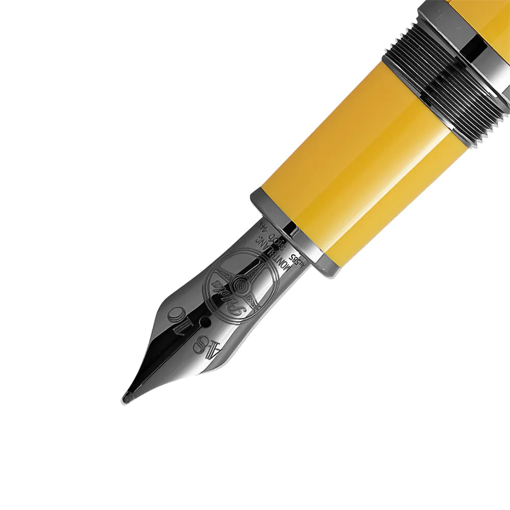 Montblanc Great Characters Enzo Ferrari Yellow Precious Resin Special Edition Giallo Modena Fountain Pen - 14Kt Gold Rhodium-Plated Nib
