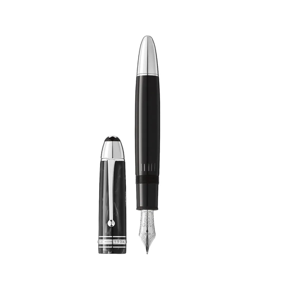 Montblanc Meisterstück The Origin Collections 149 Black Resin with Platinum-Coated Trim Fountain Pen - 18Kt Gold Rhodium-Plated Medium Nib