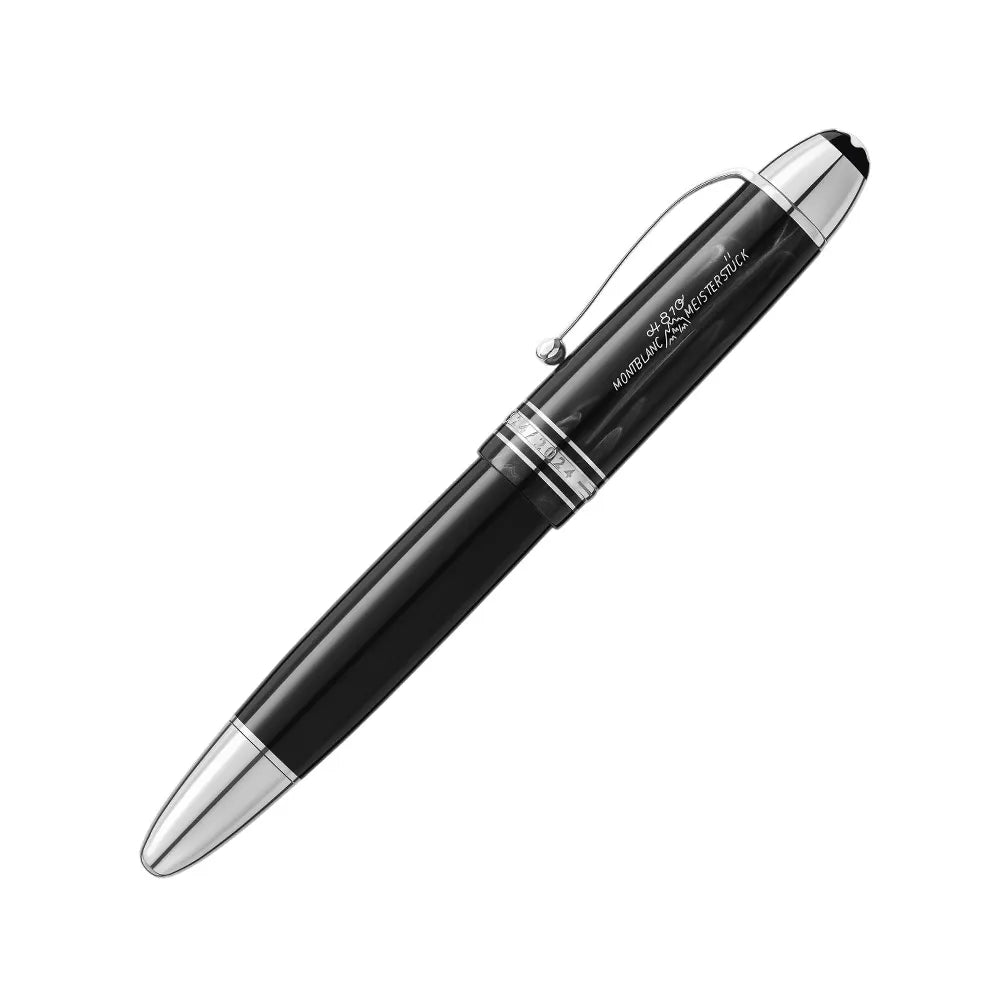 Montblanc Meisterstück The Origin Collections 149 Black Resin with Platinum-Coated Trim Fountain Pen - 18Kt Gold Rhodium-Plated Medium Nib
