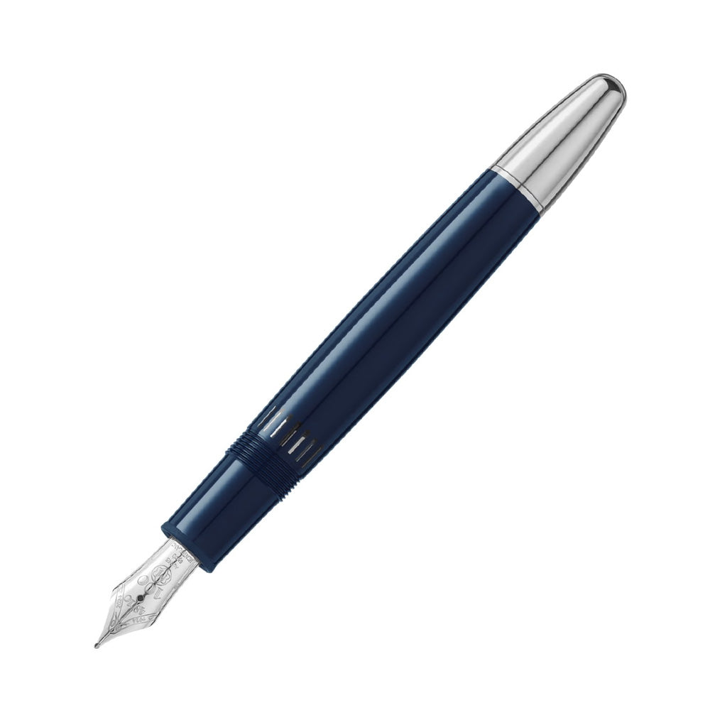Montblanc Meisterstück The Original Collection Blue With Platinum Trim Legrand Fountain Pen - 14Kt Gold Rhodium-Coated Medium Nib