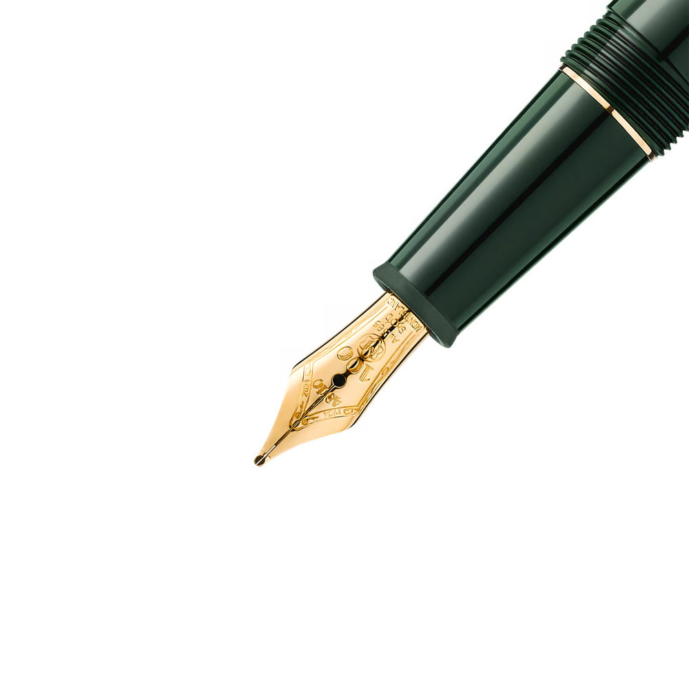 Montblanc Meisterstück The Original Collection Classic Green With Gold Trims Fountain Pen - 14Kt Gold Medium Nib