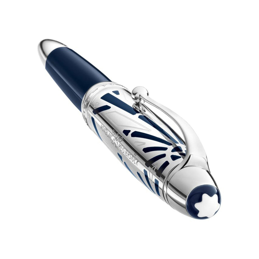 Montblanc Meisterstück The Origin Collection Doue Blue Precious Resin with Platinum-coated Trims Rollerball Pen