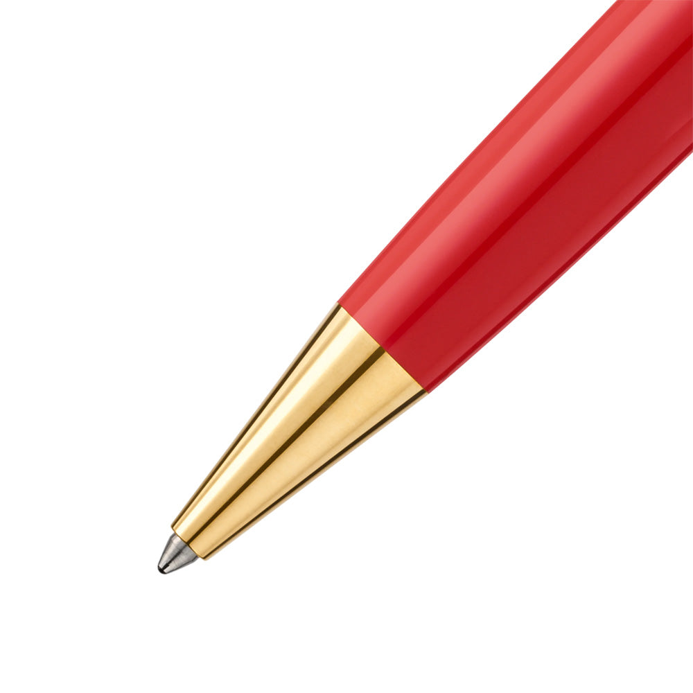 Montblanc Meisterstück Olympic Heritage 1924 Red Resin with Gold-Plated Trims Midsize Paris Special Edition Ballpoint Pen