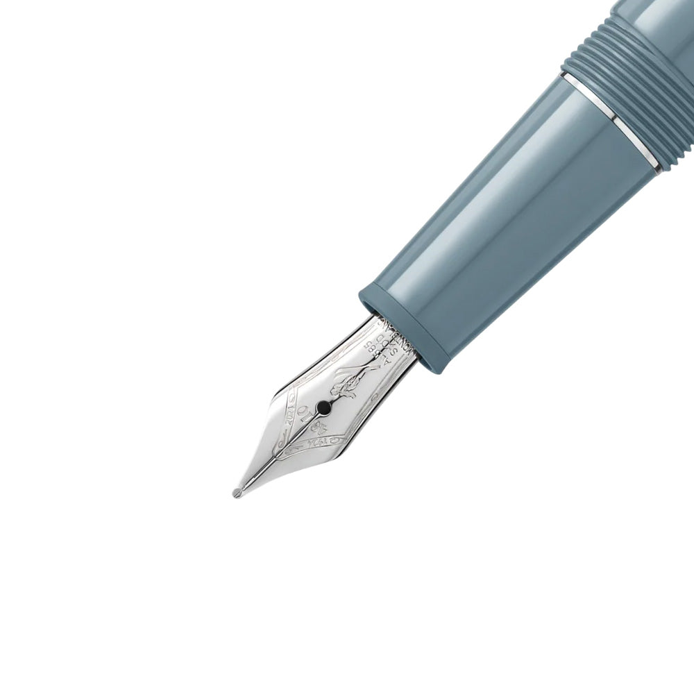 Montblanc Meisterstück The Olympic Heritage Collection Chamonix 1924 Classic Grey Resin Platinum Trim SE Fountain Pen – 14Kt Gold Medium Nib