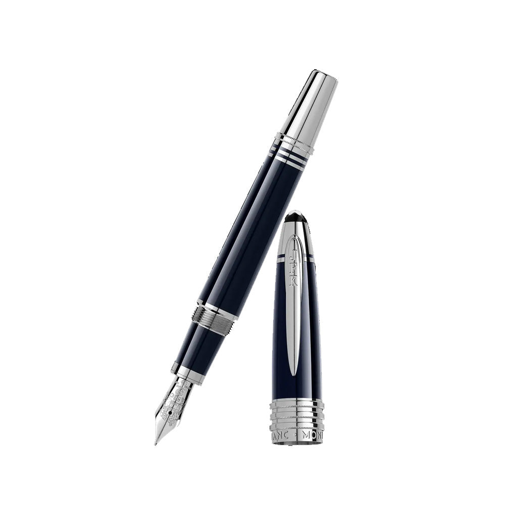 Montblanc Great Characters John F. Kennedy Blue Resin Special Edition Fountain Pen - 14Kt Gold Rhodium Medium Nib