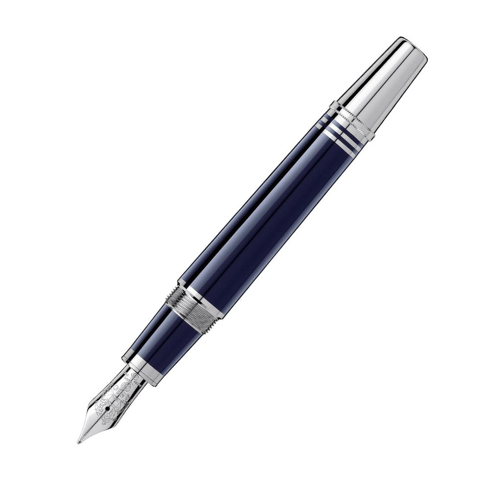 Montblanc Great Characters John F. Kennedy Blue Resin Special Edition Fountain Pen - 14Kt Gold Rhodium Medium Nib