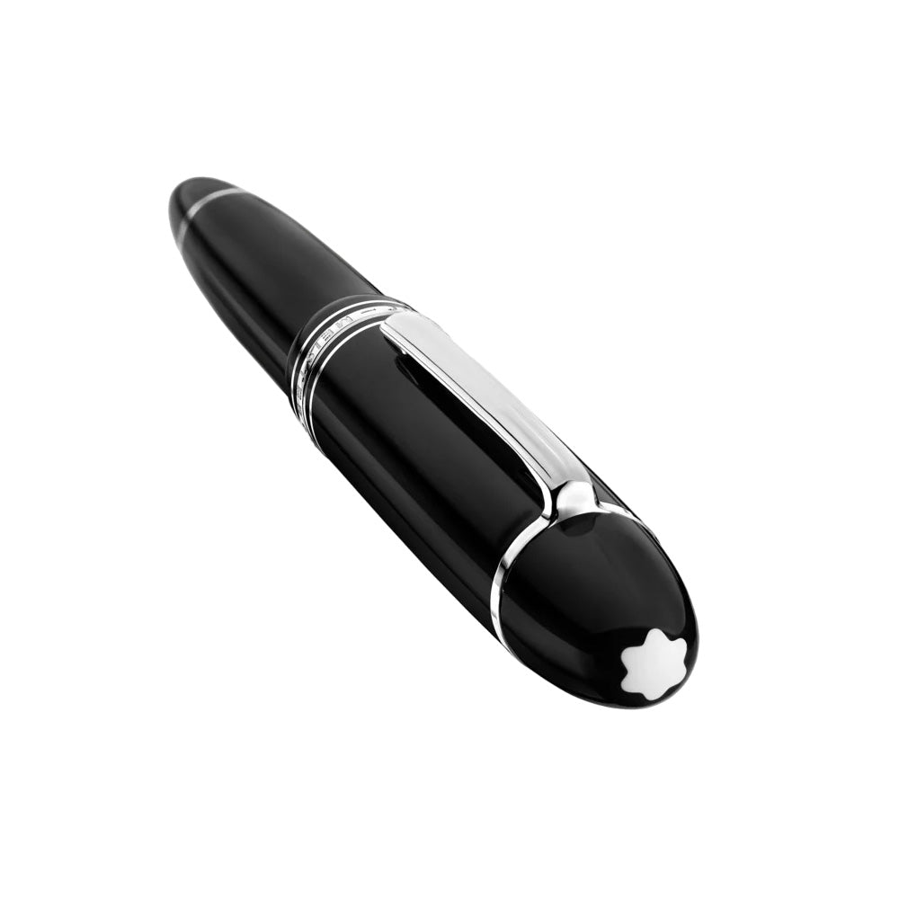 Montblanc Meisterstück 149 Black Resin with Platinum-Coated Trim Fountain Pen - 18Kt Gold Rhodium-Plated Medium Nib