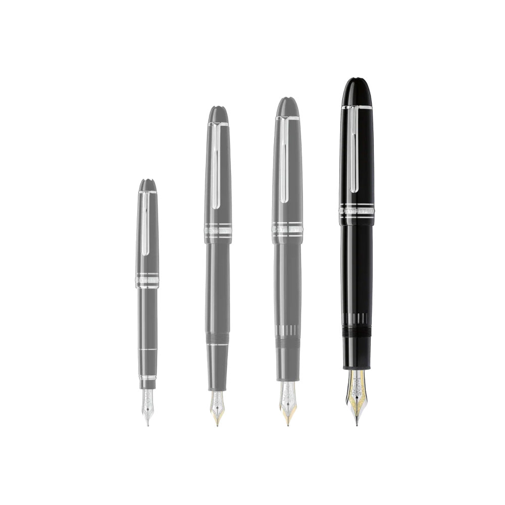 Montblanc Meisterstück 149 Black Resin with Platinum-Coated Trim Fountain Pen - 18Kt Gold Rhodium-Plated Medium Nib
