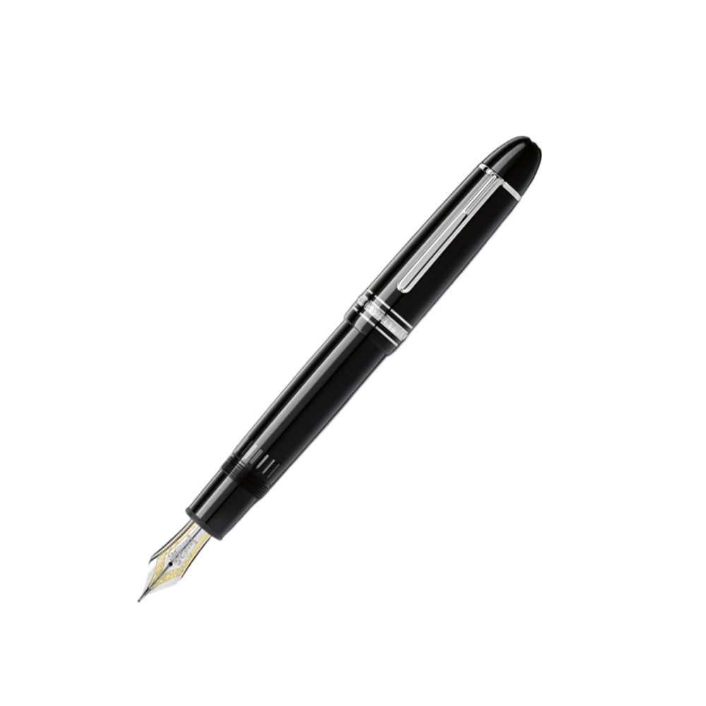 Montblanc Meisterstück 149 Black Resin with Platinum-Coated Trim Fountain Pen - 18Kt Gold Rhodium-Plated Fine Nib