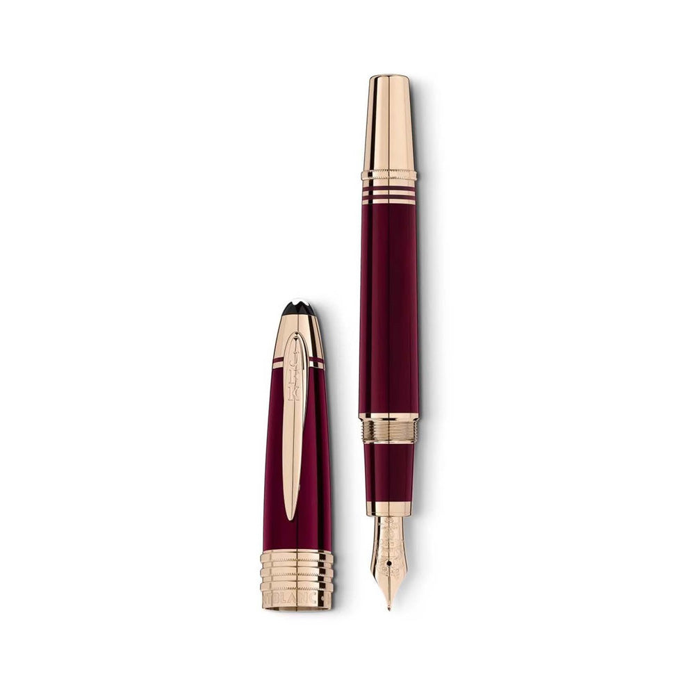 Montblanc John F. Kennedy Burgundy Resin Special Edition Fountain Pen - 14Kt Gold Medium Nib