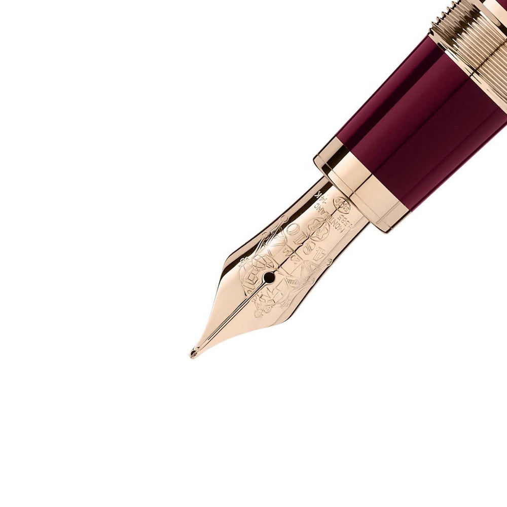 Montblanc John F. Kennedy Burgundy Resin Special Edition Fountain Pen - 14Kt Gold Medium Nib