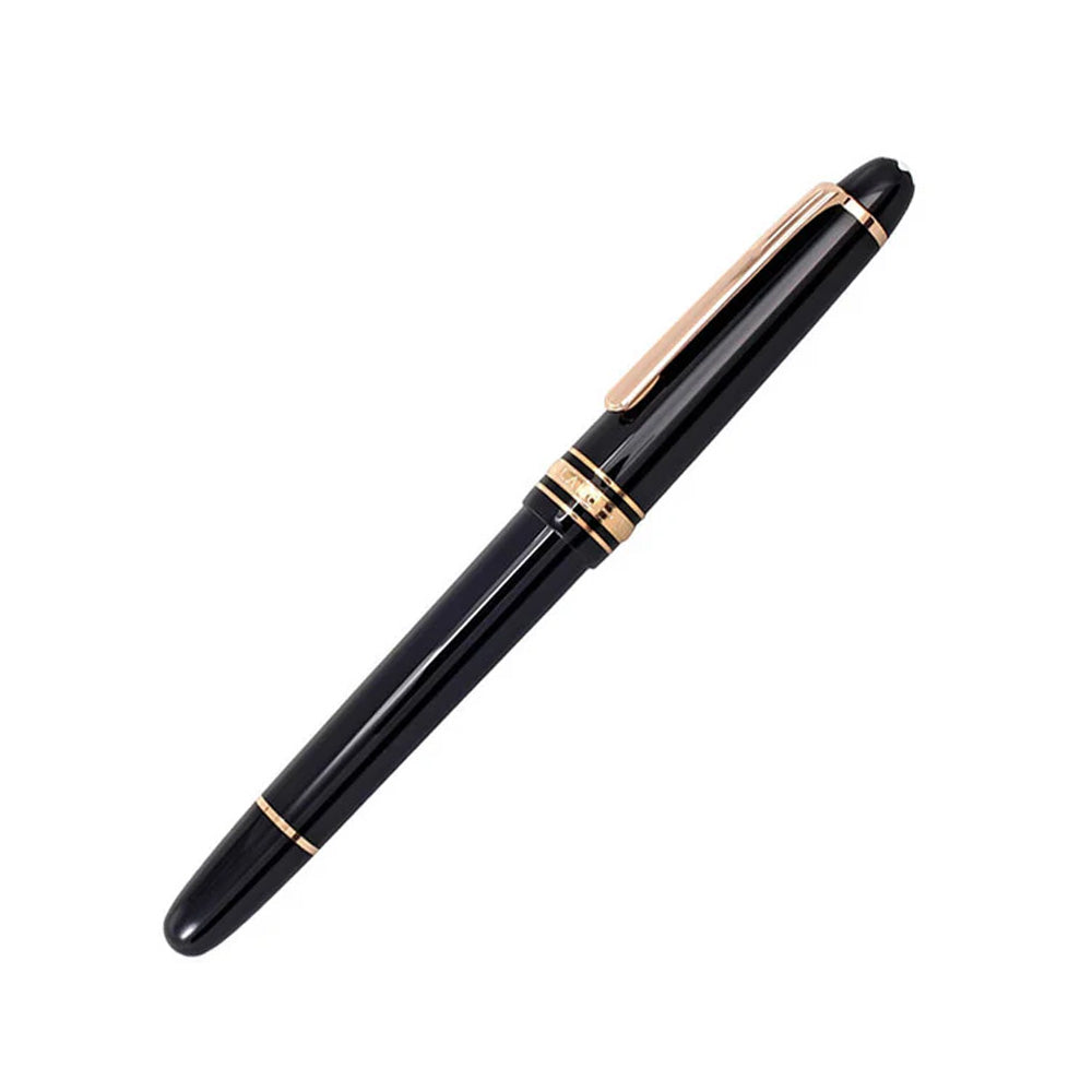 Montblanc Meisterstück Classique Black Resin with Rose Gold-Coated Trim Fountain Pen - 14Kt Gold Broad Nib