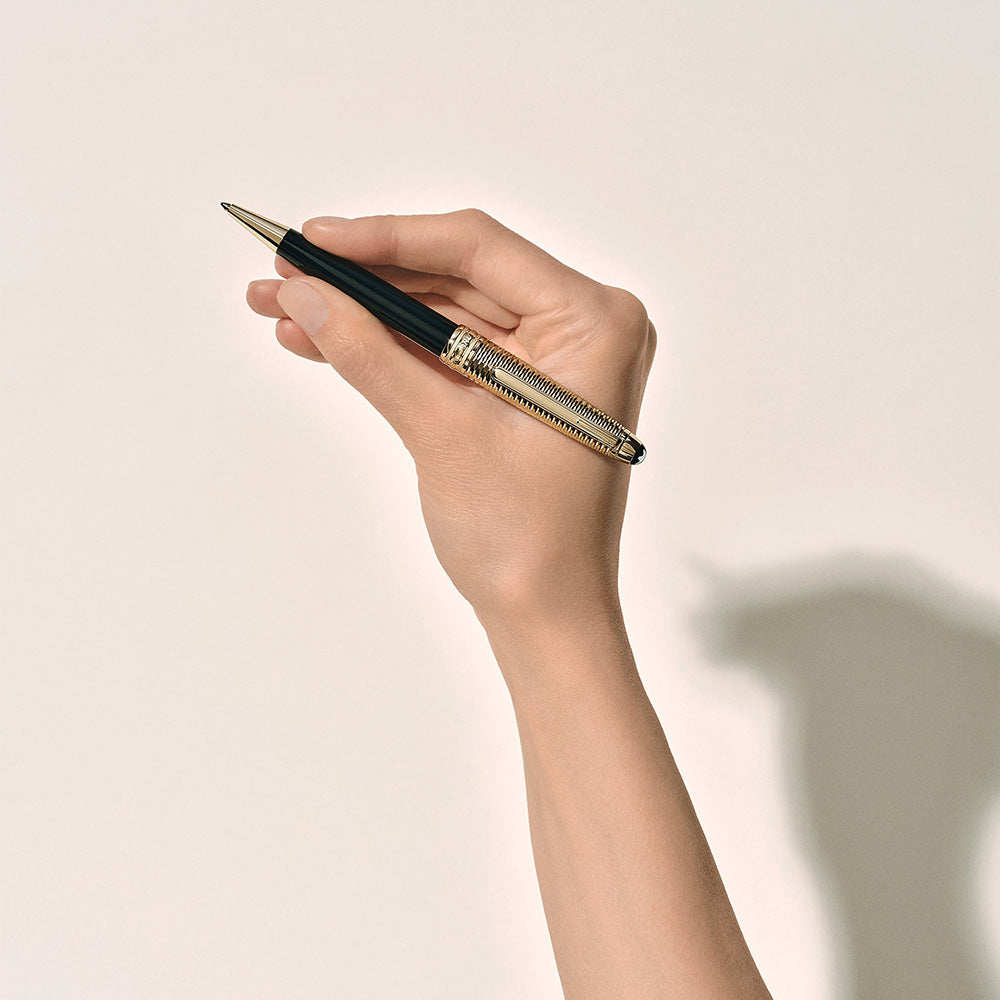 Montblanc Meisterstuck Doue Geometry Classique Black Resin Ballpoint Pen