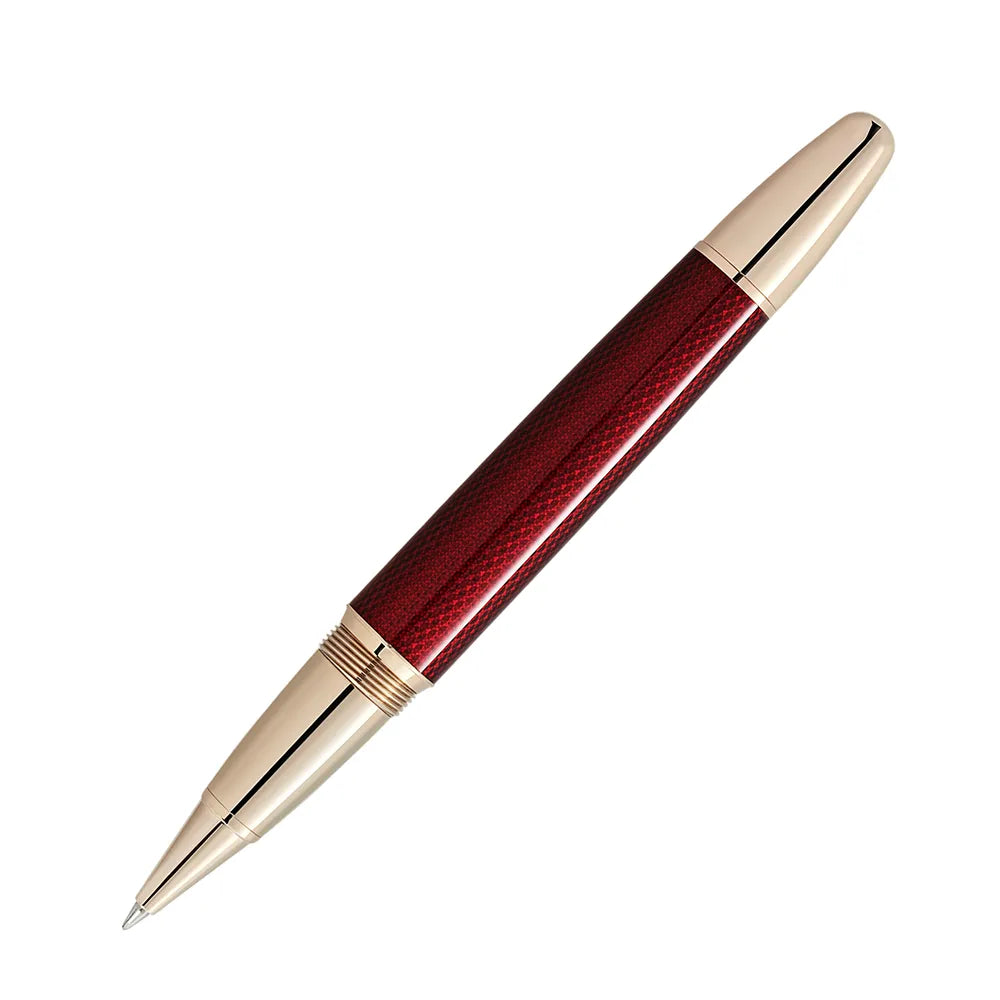 Montblanc Meisterstuck Golden Hour Solitaire Translucent Burgundy Red lacquer with Signature Gold-coated Trims Rollerball Pen