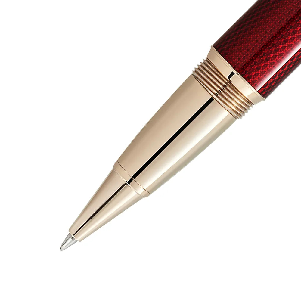 Montblanc Meisterstuck Golden Hour Solitaire Translucent Burgundy Red lacquer with Signature Gold-coated Trims Rollerball Pen
