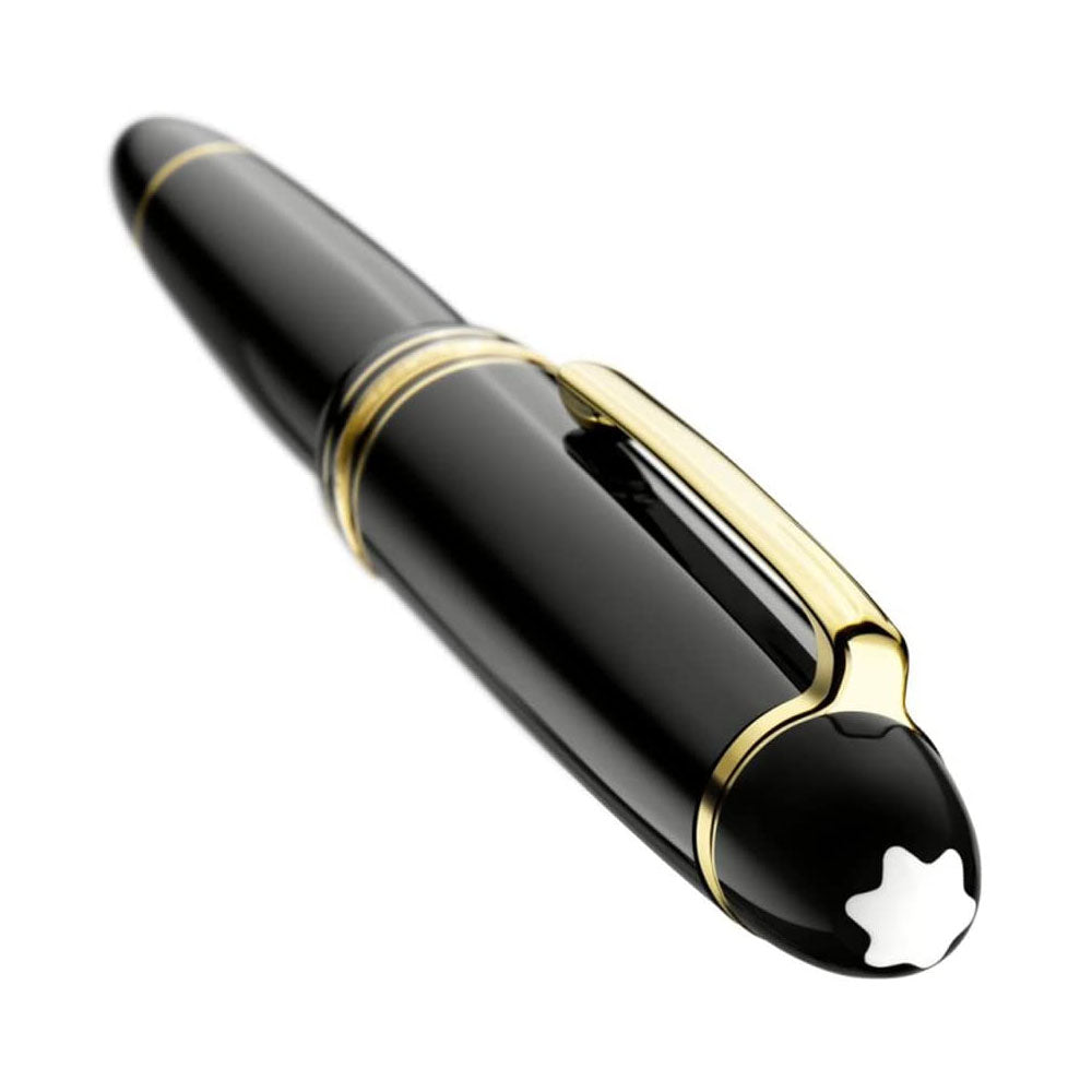 Montblanc Meisterstück LeGrand Black Resin with Gold-Coated Trim Fountain Pen - 18Kt Gold Fine Nib
