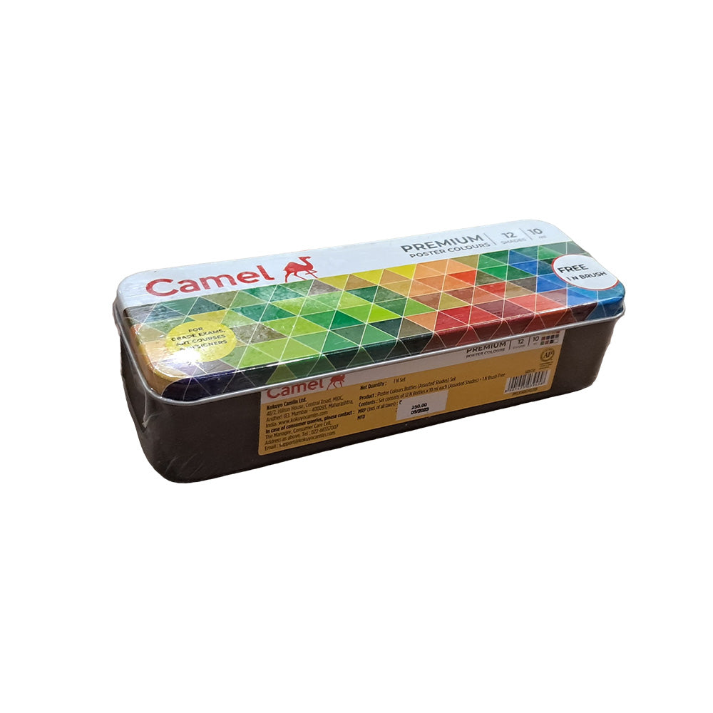 Kokuyo-Camlin Camel Premium Poster Colours 10ml with Brush  - 12 Shades