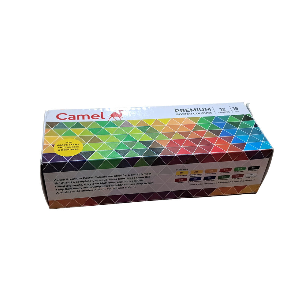 Kokuyo-Camlin Camel Premium Poster Colours 15ml  - 12 Shades