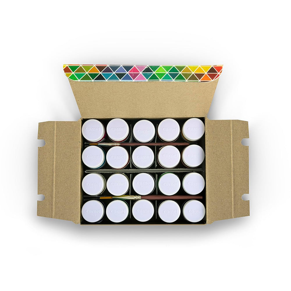 Kokuyo-Camlin Camel Premium Poster Colours 15ml with Brushes  - 20 Shades