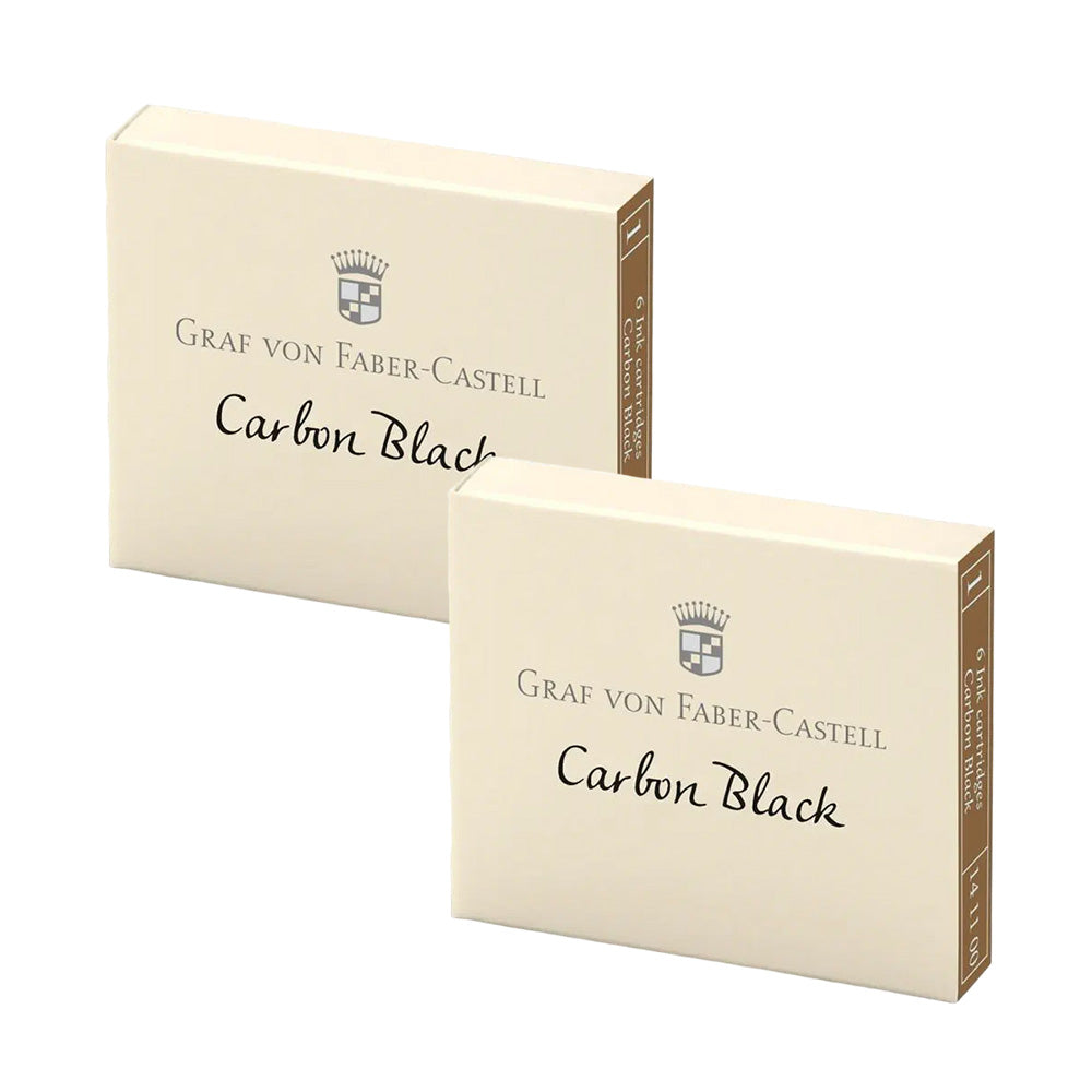 Graf Von Faber-Castell Ink Cartridges TP/6 - Carbon Black (Pack of 2)