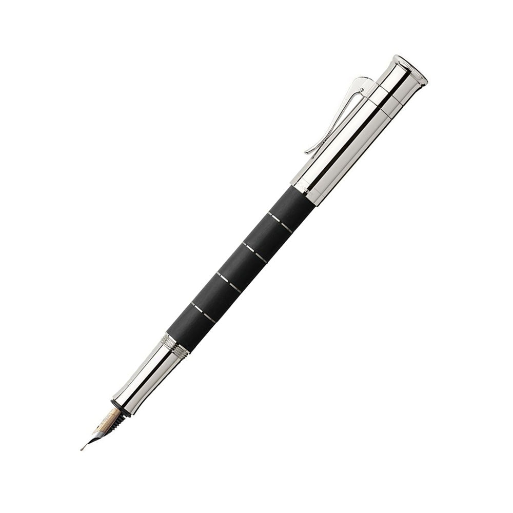 Graf von Faber-Castell Classic Anello Ebony Black Precious Resin Fountain Pen – 18Kt Gold Medium Nib