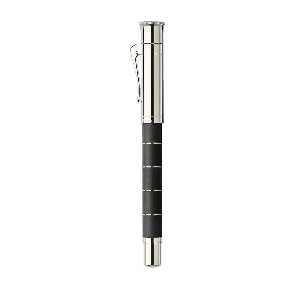 Graf von Faber-Castell Classic Anello Ebony with Rhodium-plated Trim Fountain Pen – 18Kt Gold Rhodium-Plated Broad Nib