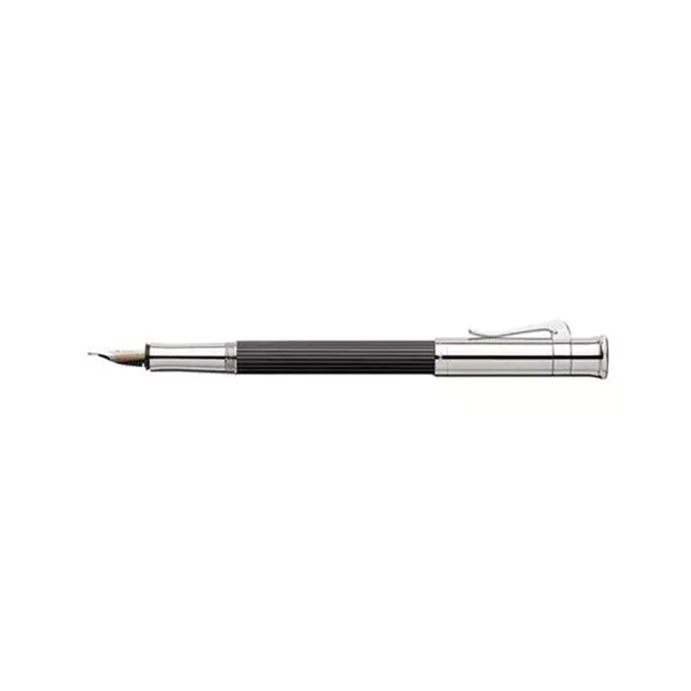 Graf von Faber-Castell Classic Ebony Wood with Platinum-plated Trim Fountain Pen – 18Kt Gold Medium Nib
